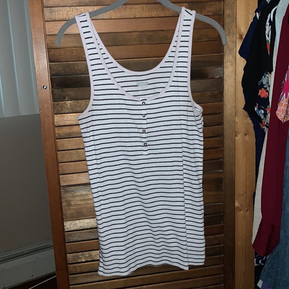 black and white ribbed tank
